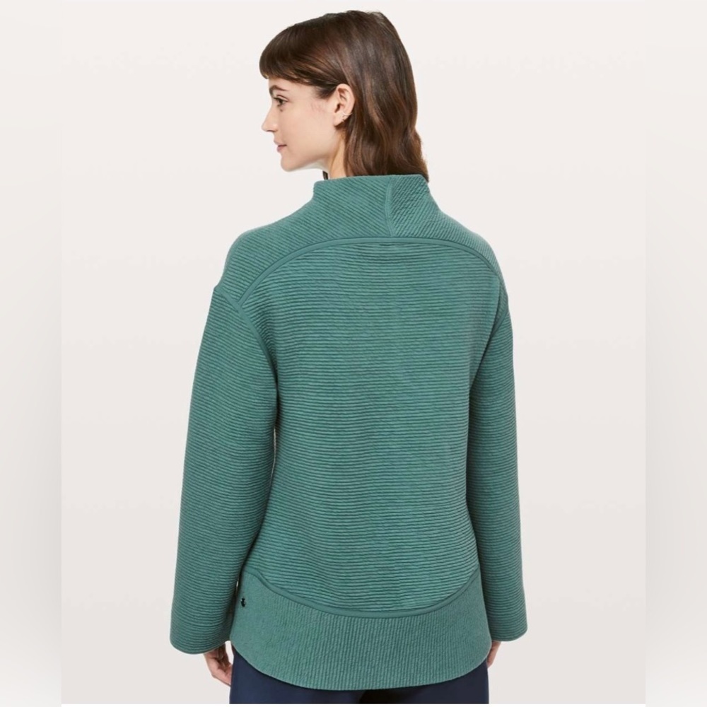 Lululemon On Repeat Mock Neck Pullover Sweater Green Smoke Size 4 - Picture 2 of 14